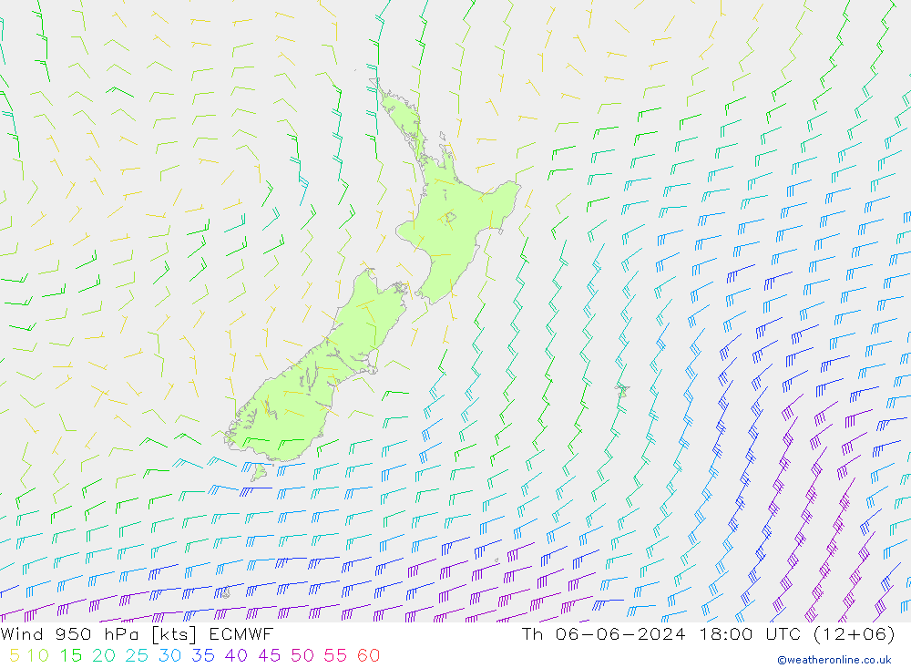 Neerslag 6h/Wind 10m/950 ECMWF do 06.06.2024 18 UTC