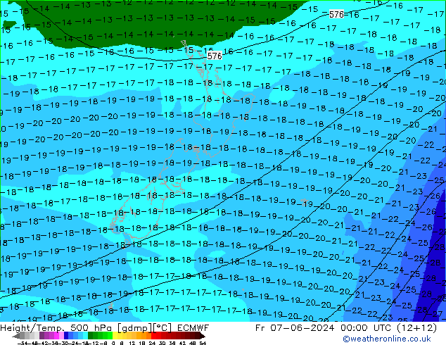 Z500/Rain (+SLP)/Z850 ECMWF ven 07.06.2024 00 UTC