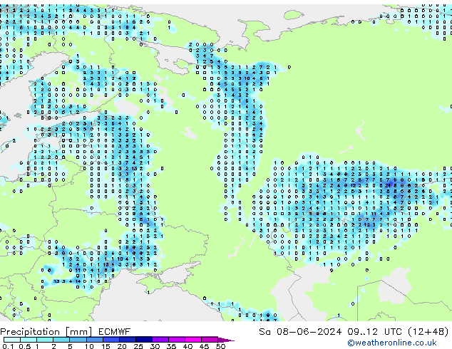 Yağış ECMWF Cts 08.06.2024 12 UTC