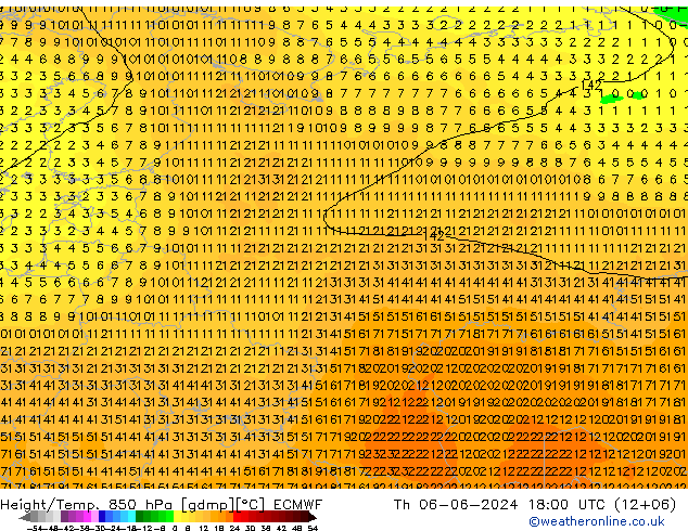 Z500/Yağmur (+YB)/Z850 ECMWF Per 06.06.2024 18 UTC