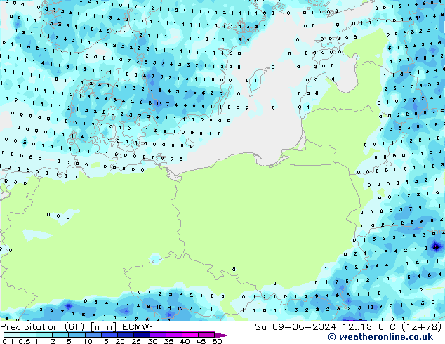 Z500/Rain (+SLP)/Z850 ECMWF Dom 09.06.2024 18 UTC