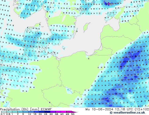 Z500/Yağmur (+YB)/Z850 ECMWF Pzt 10.06.2024 18 UTC