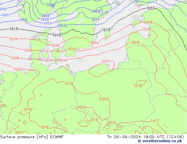 приземное давление ECMWF чт 06.06.2024 18 UTC