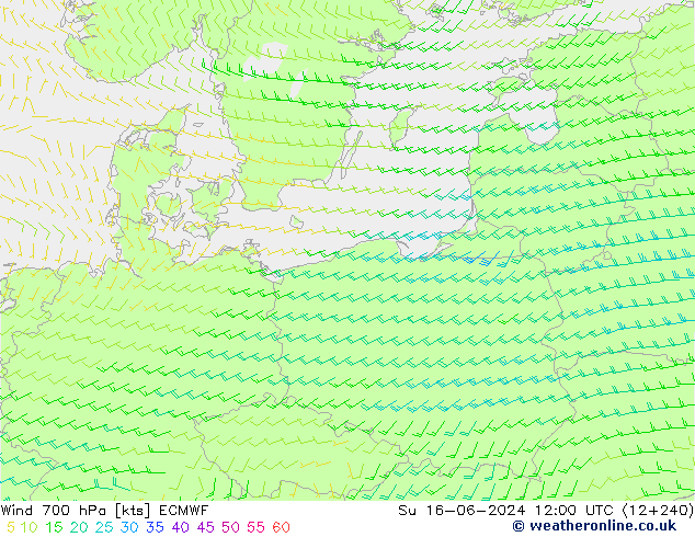 Wind 700 hPa ECMWF Su 16.06.2024 12 UTC