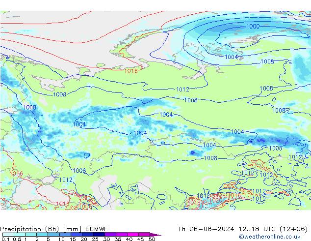 Z500/Rain (+SLP)/Z850 ECMWF Qui 06.06.2024 18 UTC