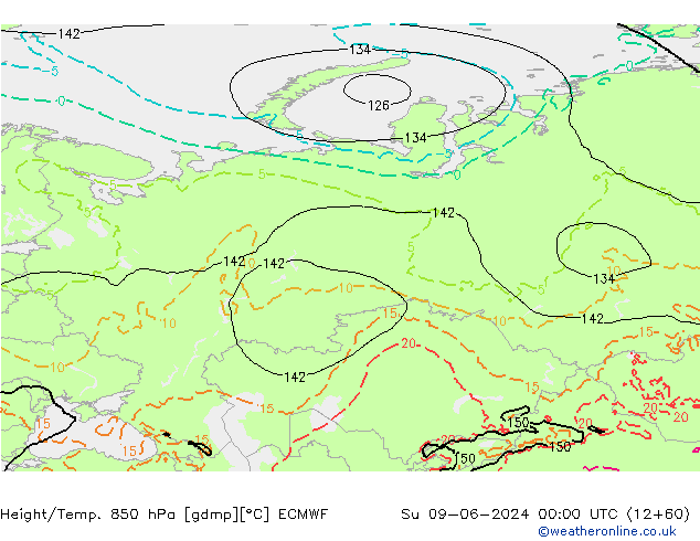 Z500/Rain (+SLP)/Z850 ECMWF dom 09.06.2024 00 UTC