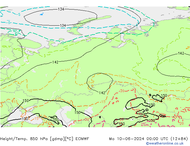 Z500/Rain (+SLP)/Z850 ECMWF pon. 10.06.2024 00 UTC