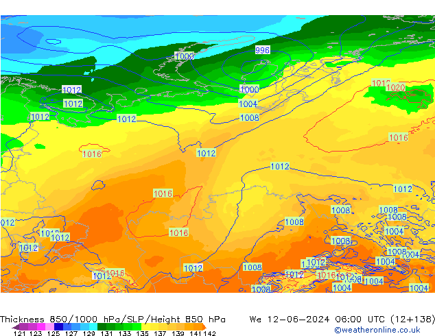 Thck 850-1000 hPa ECMWF We 12.06.2024 06 UTC