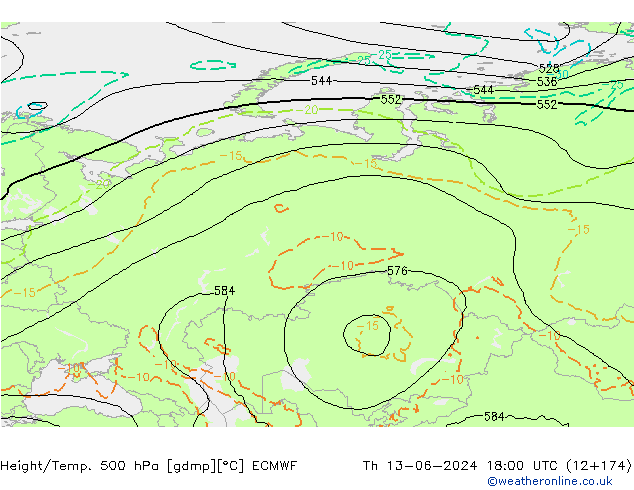 Z500/Rain (+SLP)/Z850 ECMWF Do 13.06.2024 18 UTC