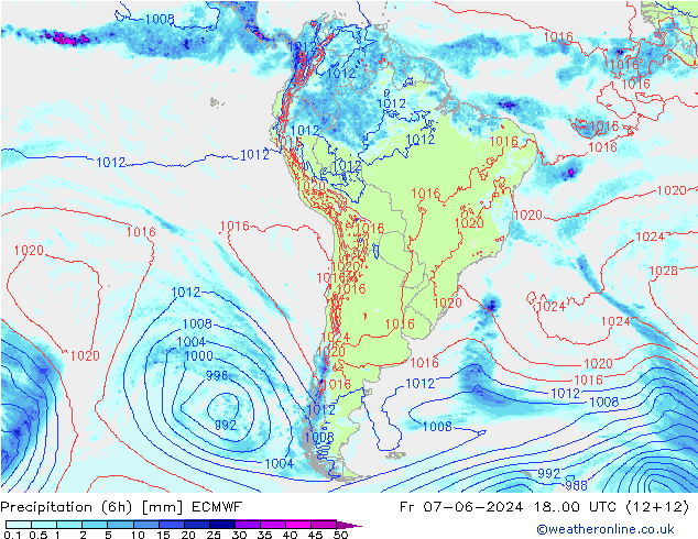 Z500/Rain (+SLP)/Z850 ECMWF Sex 07.06.2024 00 UTC