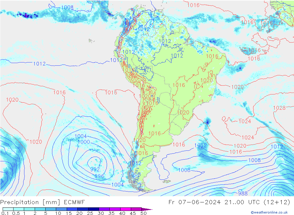 Neerslag ECMWF vr 07.06.2024 00 UTC