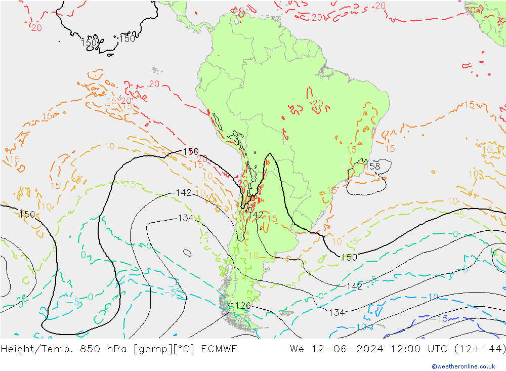 Height/Temp. 850 hPa ECMWF  12.06.2024 12 UTC