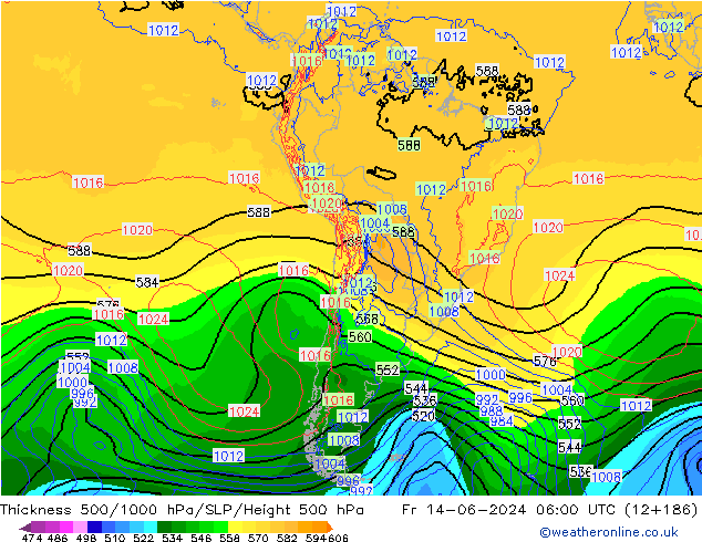 Thck 500-1000hPa ECMWF Pá 14.06.2024 06 UTC