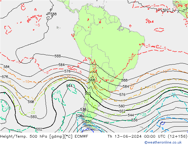 Z500/Regen(+SLP)/Z850 ECMWF do 13.06.2024 00 UTC