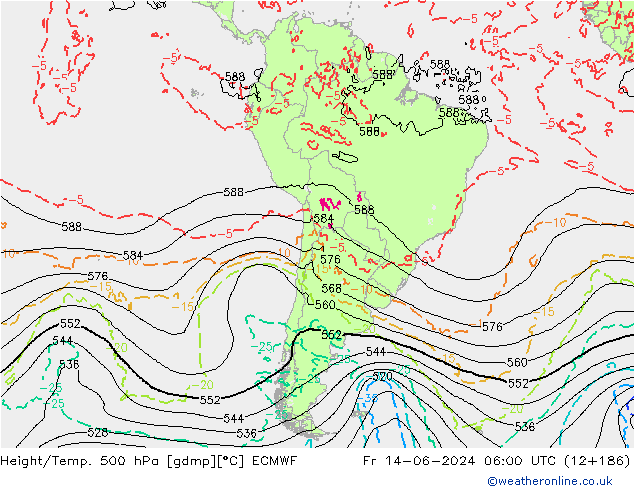 Z500/Rain (+SLP)/Z850 ECMWF vie 14.06.2024 06 UTC