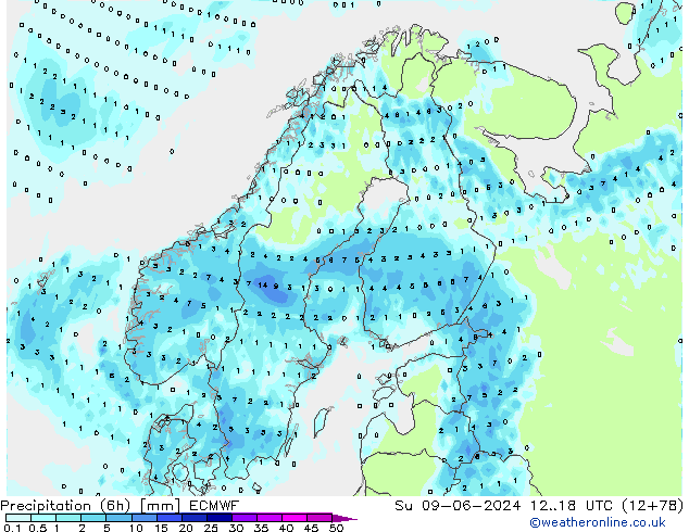 opad (6h) ECMWF nie. 09.06.2024 18 UTC