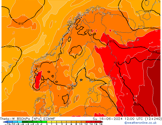 Theta-W 850hPa ECMWF dim 16.06.2024 12 UTC