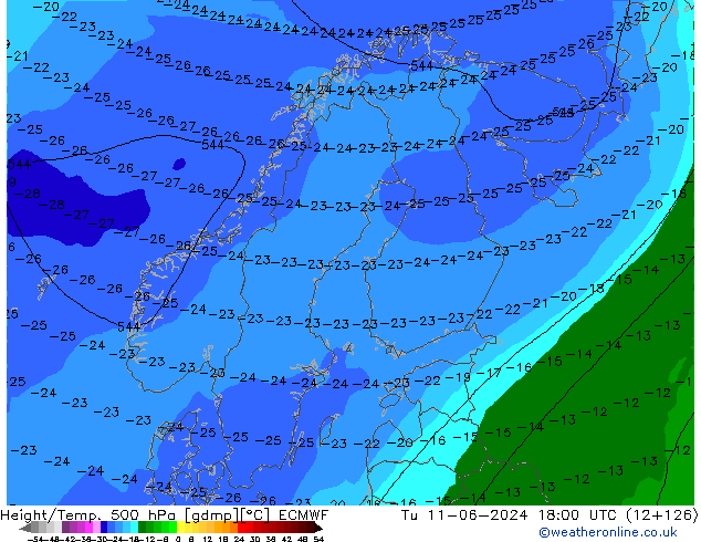 Z500/Rain (+SLP)/Z850 ECMWF  11.06.2024 18 UTC