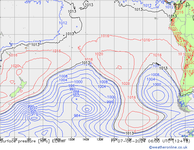 pressão do solo ECMWF Sex 07.06.2024 06 UTC