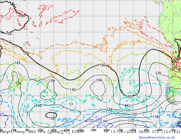 Z500/Rain (+SLP)/Z850 ECMWF Th 13.06.2024 06 UTC