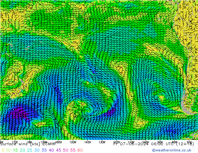 Wind 10 m ECMWF vr 07.06.2024 06 UTC