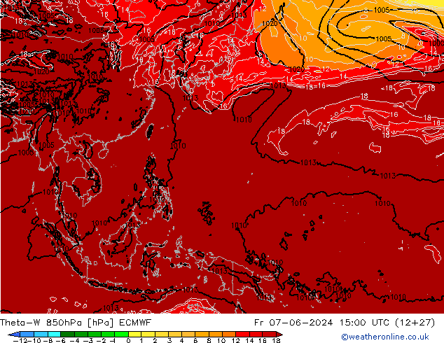 Theta-W 850hPa ECMWF Fr 07.06.2024 15 UTC