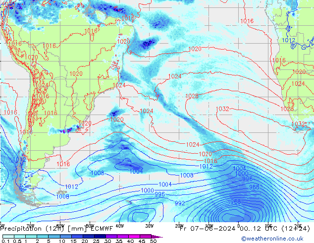 opad (12h) ECMWF pt. 07.06.2024 12 UTC