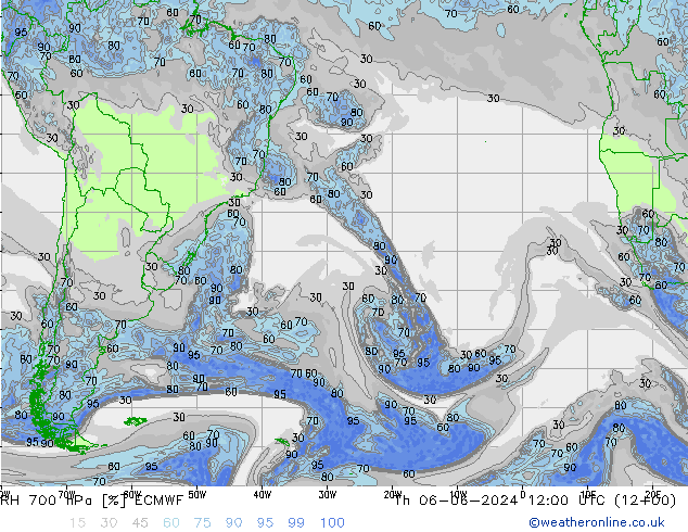 RV 700 hPa ECMWF do 06.06.2024 12 UTC