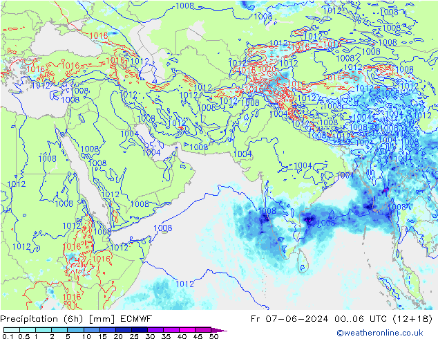 Z500/Rain (+SLP)/Z850 ECMWF Fr 07.06.2024 06 UTC