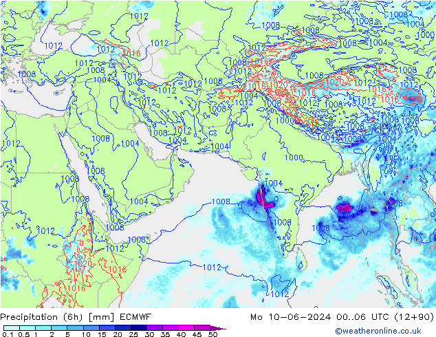 Z500/Rain (+SLP)/Z850 ECMWF lun 10.06.2024 06 UTC