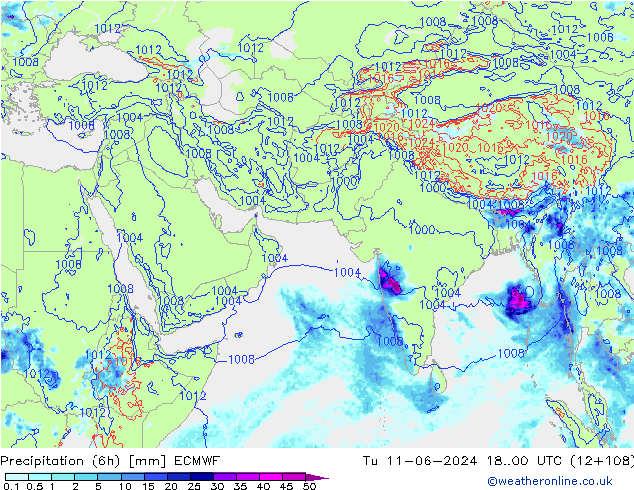 Z500/Rain (+SLP)/Z850 ECMWF mar 11.06.2024 00 UTC