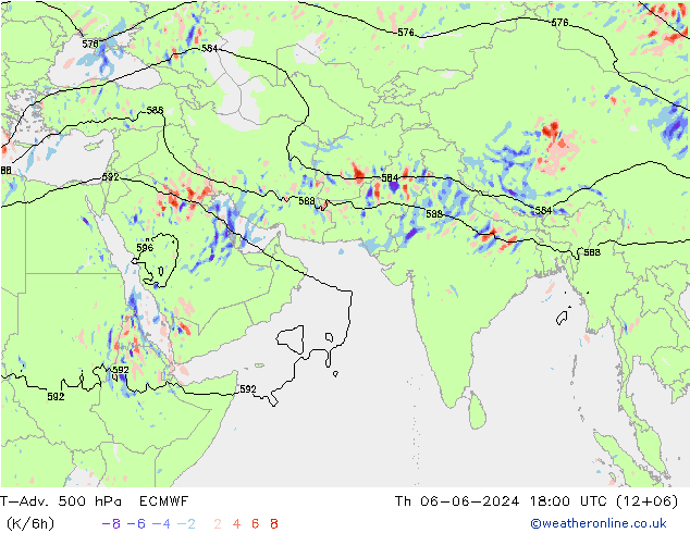 T-Adv. 500 hPa ECMWF Th 06.06.2024 18 UTC