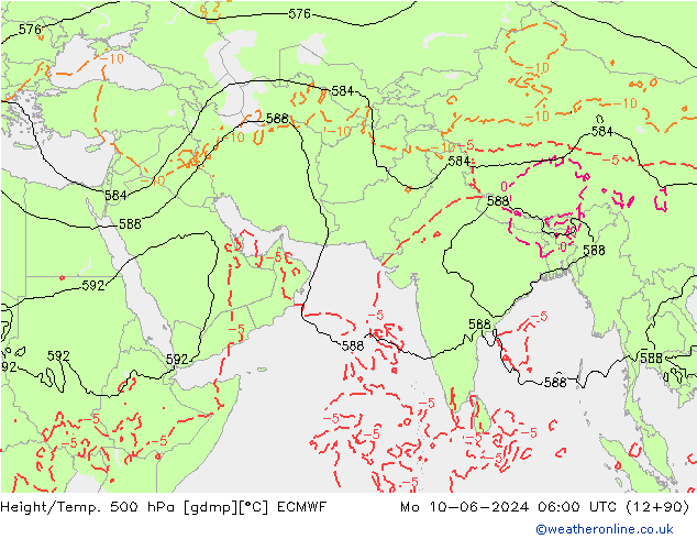 Z500/Rain (+SLP)/Z850 ECMWF lun 10.06.2024 06 UTC