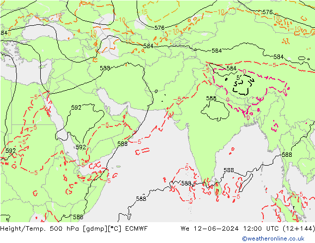 Z500/Rain (+SLP)/Z850 ECMWF mer 12.06.2024 12 UTC