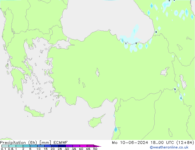 Prec 6h/Wind 10m/950 ECMWF lun 10.06.2024 00 UTC