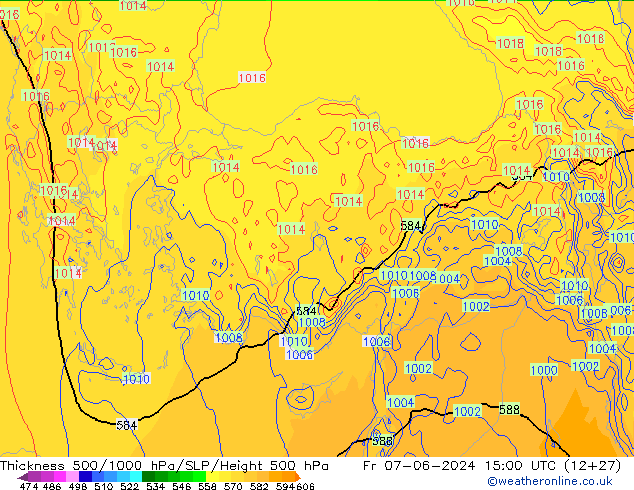 Thck 500-1000hPa ECMWF Fr 07.06.2024 15 UTC