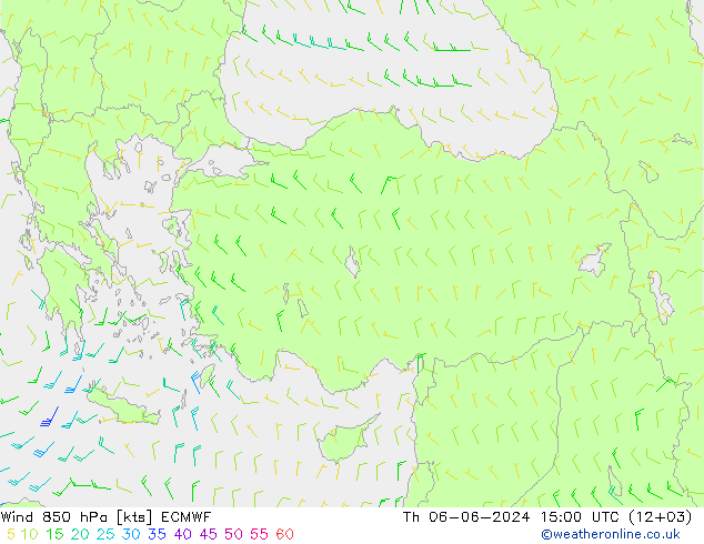 Wind 850 hPa ECMWF Th 06.06.2024 15 UTC