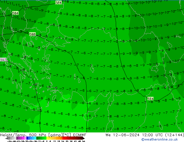 Z500/Rain (+SLP)/Z850 ECMWF ��� 12.06.2024 12 UTC