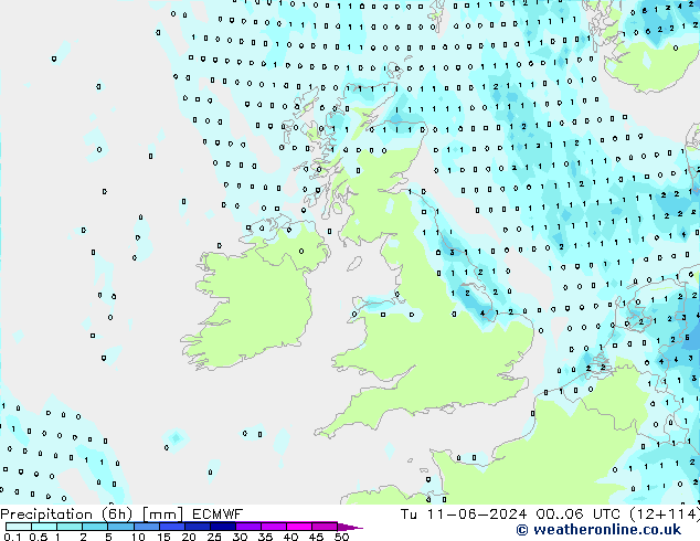 Z500/Regen(+SLP)/Z850 ECMWF di 11.06.2024 06 UTC