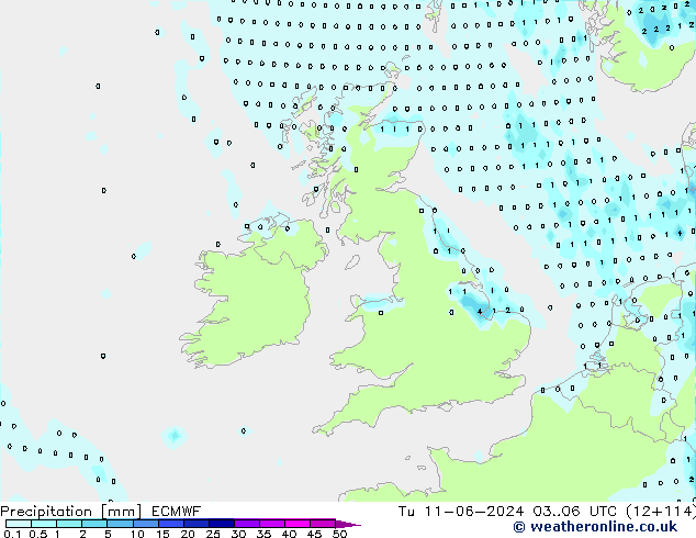 Precipitation ECMWF Tu 11.06.2024 06 UTC