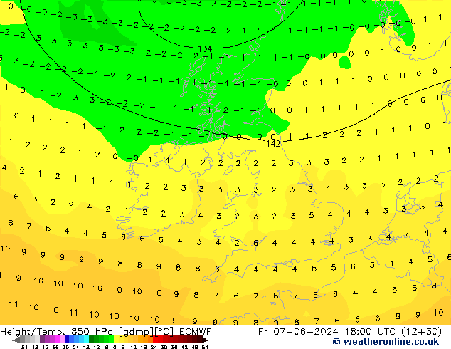 Z500/Rain (+SLP)/Z850 ECMWF Fr 07.06.2024 18 UTC