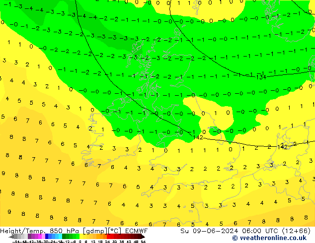 Z500/Rain (+SLP)/Z850 ECMWF Su 09.06.2024 06 UTC