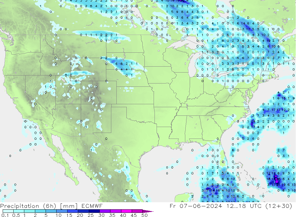 Z500/Rain (+SLP)/Z850 ECMWF Fr 07.06.2024 18 UTC