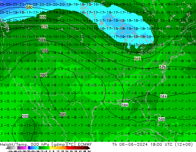 Z500/Rain (+SLP)/Z850 ECMWF чт 06.06.2024 18 UTC