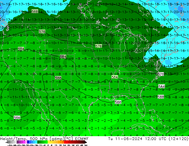 Z500/Rain (+SLP)/Z850 ECMWF ��� 11.06.2024 12 UTC