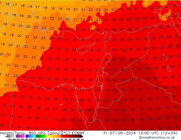 Z500/Rain (+SLP)/Z850 ECMWF  07.06.2024 12 UTC