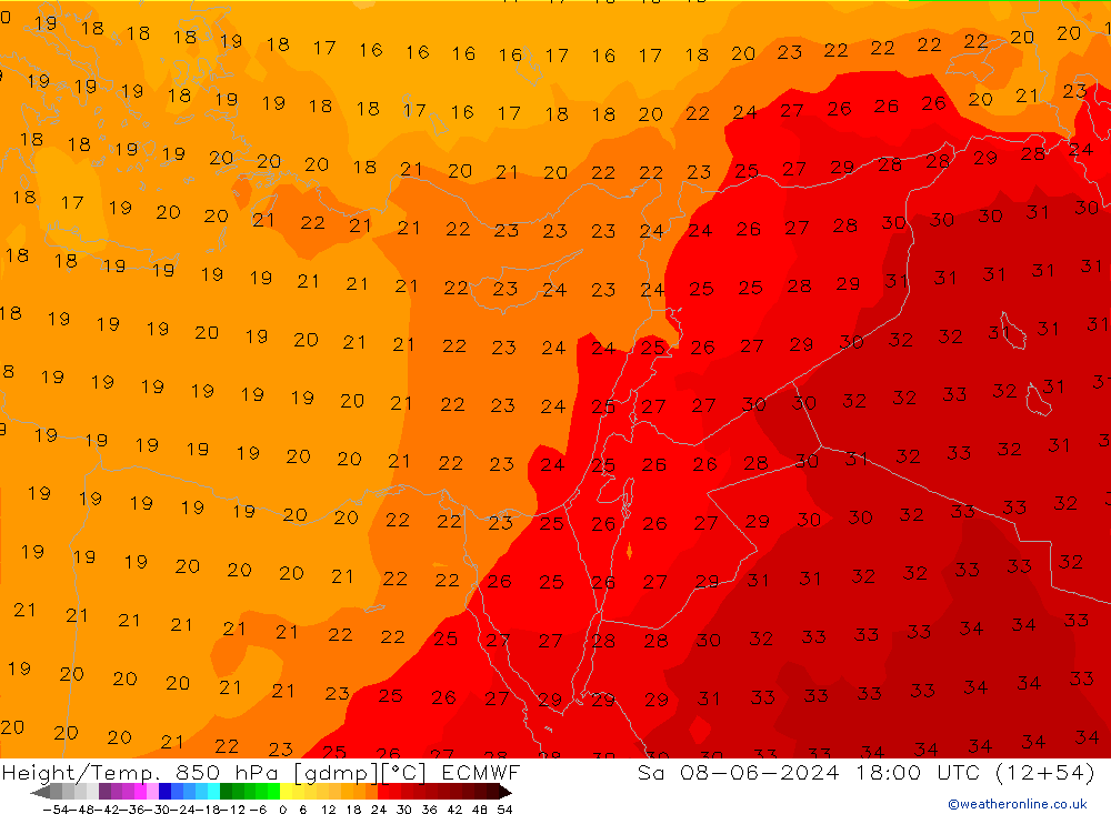 Z500/Rain (+SLP)/Z850 ECMWF Sa 08.06.2024 18 UTC