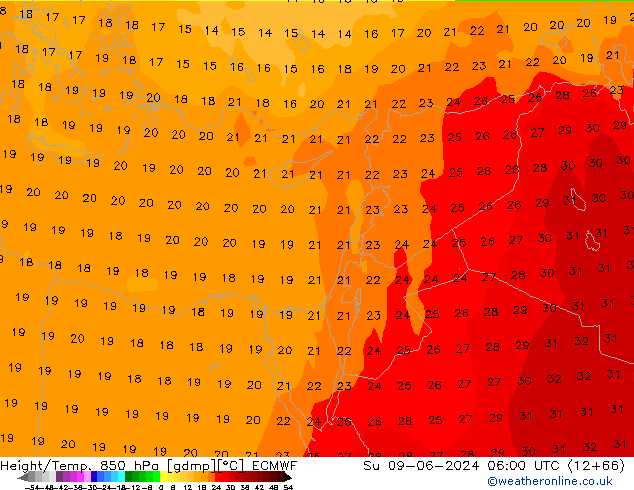 Z500/Rain (+SLP)/Z850 ECMWF Su 09.06.2024 06 UTC