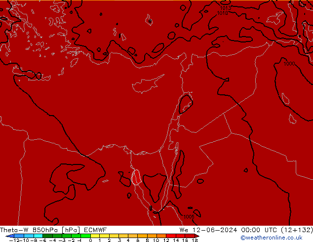 Theta-W 850hPa ECMWF  12.06.2024 00 UTC