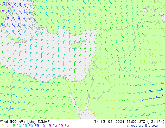 Wind 500 hPa ECMWF do 13.06.2024 18 UTC